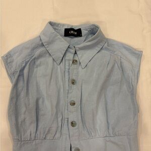 Cider Light Blue Button-Front Women’s Shirt